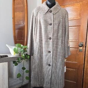 Vintage DeadStock Harris Tweed Handwoven Scottish Wool Coat US 12